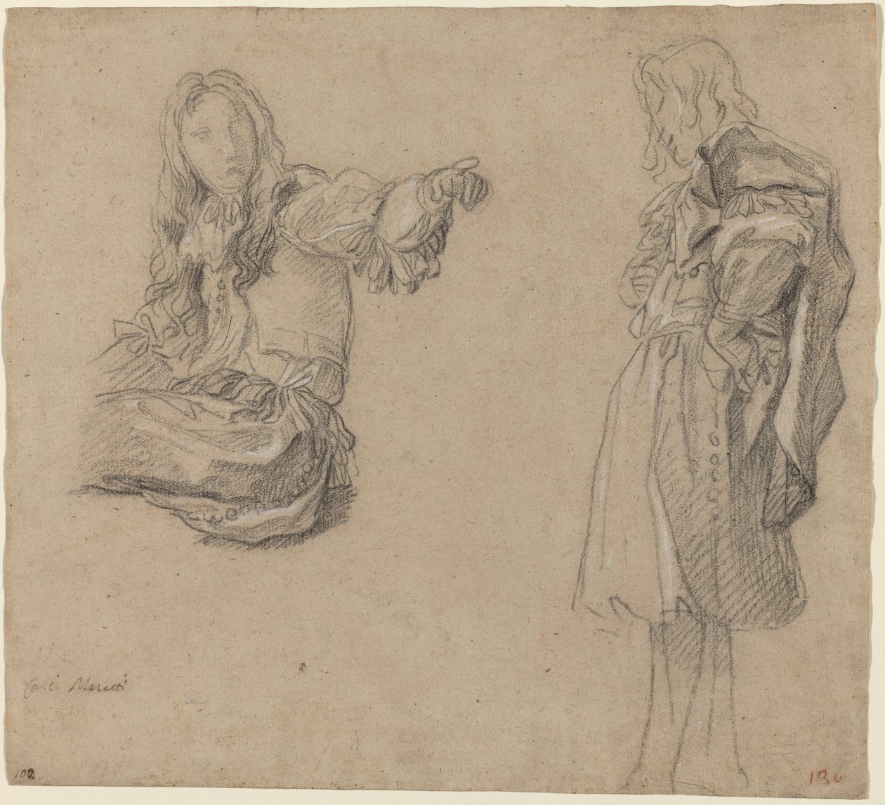 Zwei Männer in aufwendigen Kostümen von Carlo Maratta