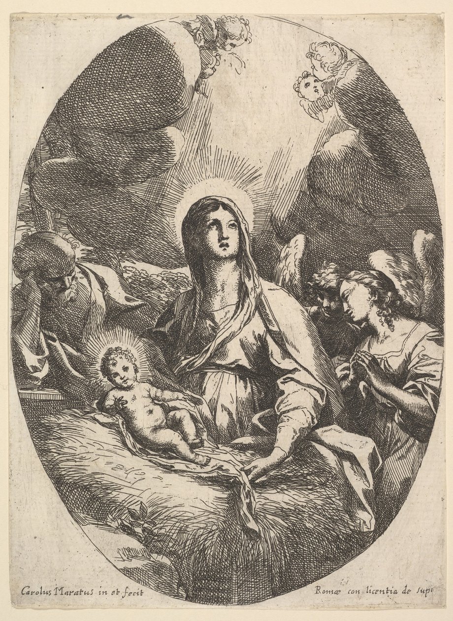Die Anbetung der Engel von Carlo Maratta or Maratti