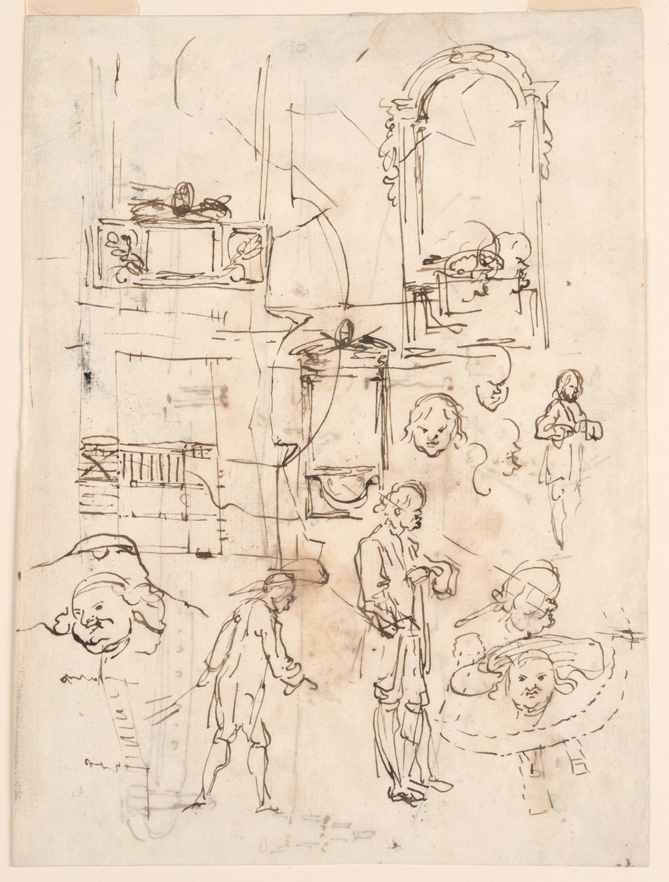 Architektonische und figürliche Skizzen von Carlo Marchionni