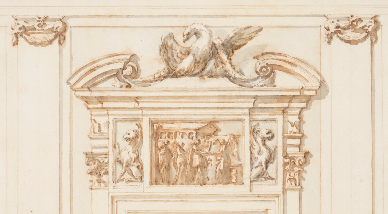 Entwurf für das Nordportal, Große Galerie, Villa Albani, Rom, Italien, 1755–56 von Carlo Marchionni