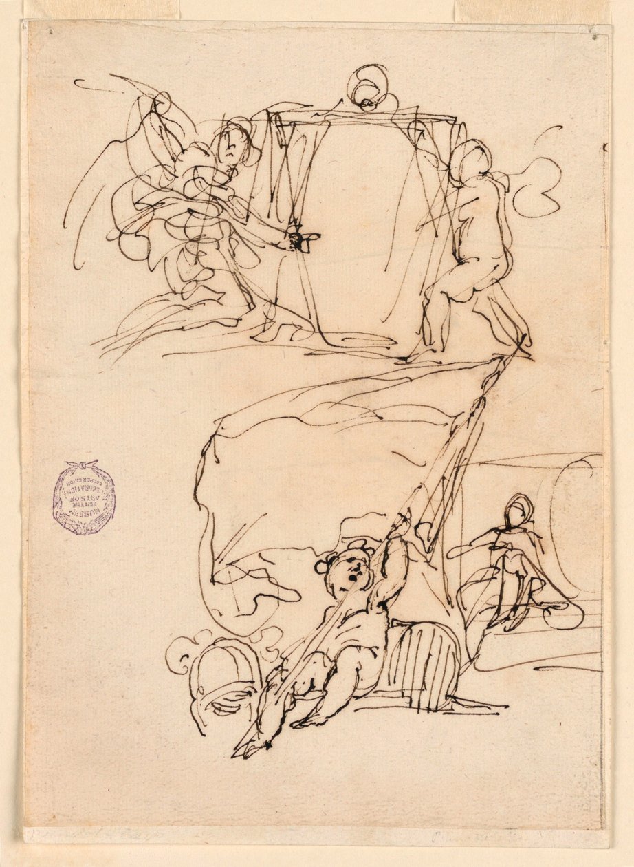 Drei Skizzen, vor 1775 von Carlo Marchionni