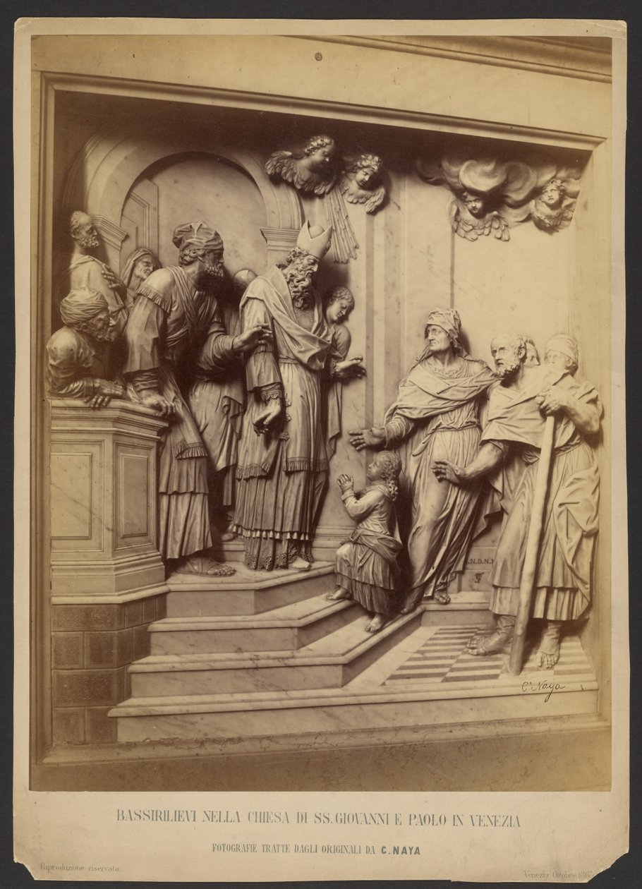 Basrelief aus der Kirche der Heiligen Johannes und Paulus in Venedig von Carlo Naya