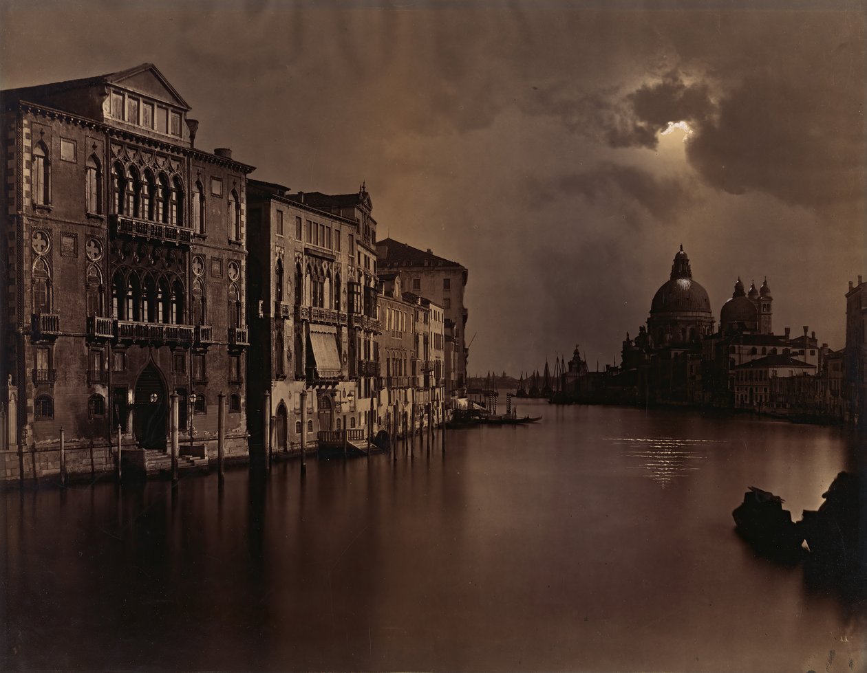 [Nachtansicht des Canal Grande, Venedig], ca. 1875 von Carlo Naya