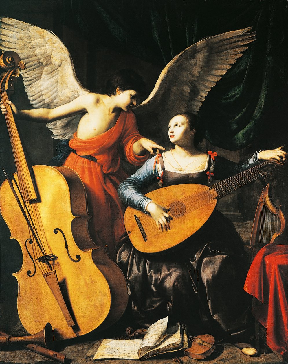 Heilige Cäcilia und Engel, von Carlo Saraceni, ca. 1610 von Carlo Saraceni