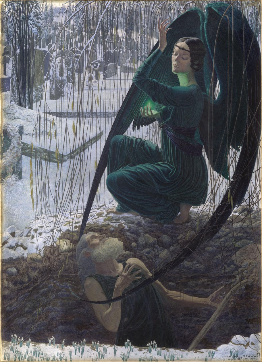 Der Tod des Totengräbers La mort du fossoyeur, 1895-1900 von Carlos Schwabe