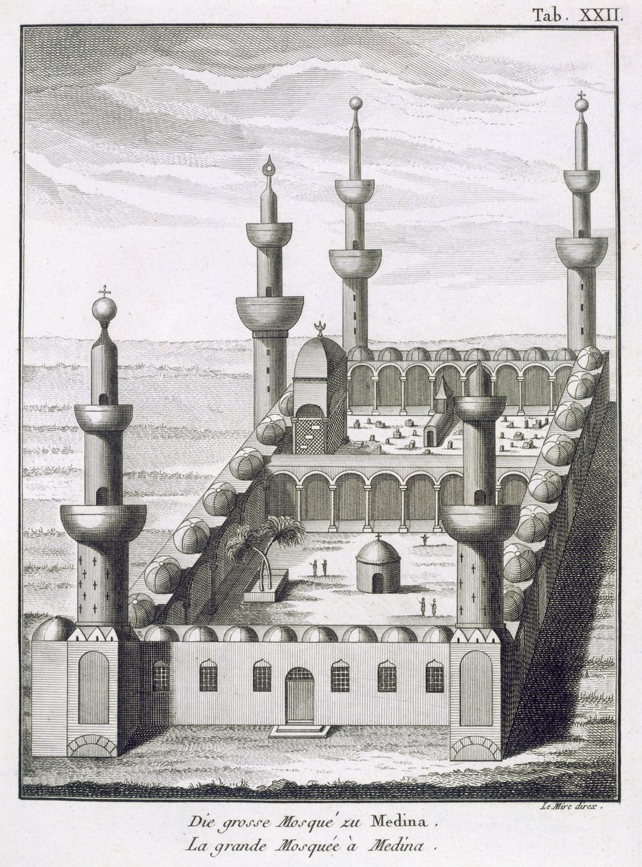 Die Große Moschee in Medina, aus Voyages en Arabie et en Autres Pays de l