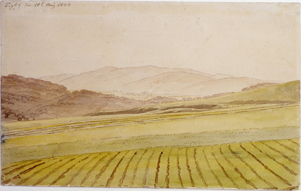 Böhmische Landschaft von Caspar David Friedrich