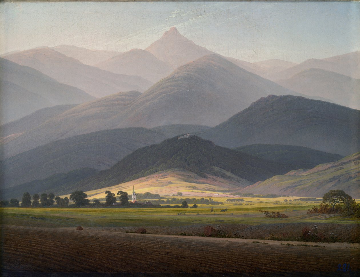 Blick von Warmbrunn auf die Kleine Sturmhaube von Caspar David Friedrich
