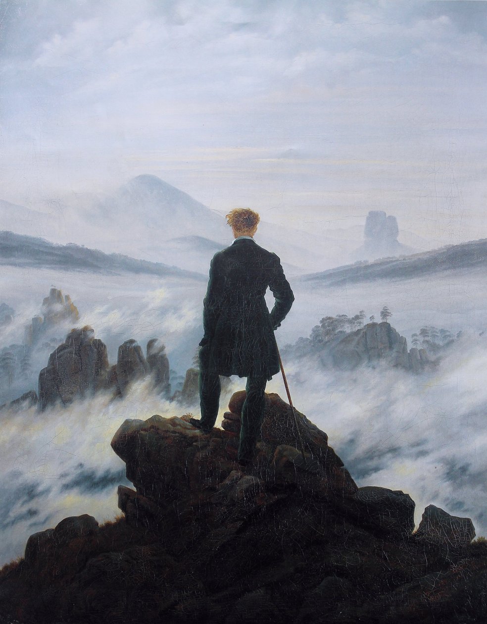Der Wanderer über dem Nebelmeer von Caspar David Friedrich