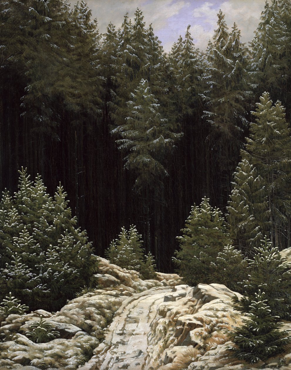 Früher Schnee, um 1828 von Caspar David Friedrich