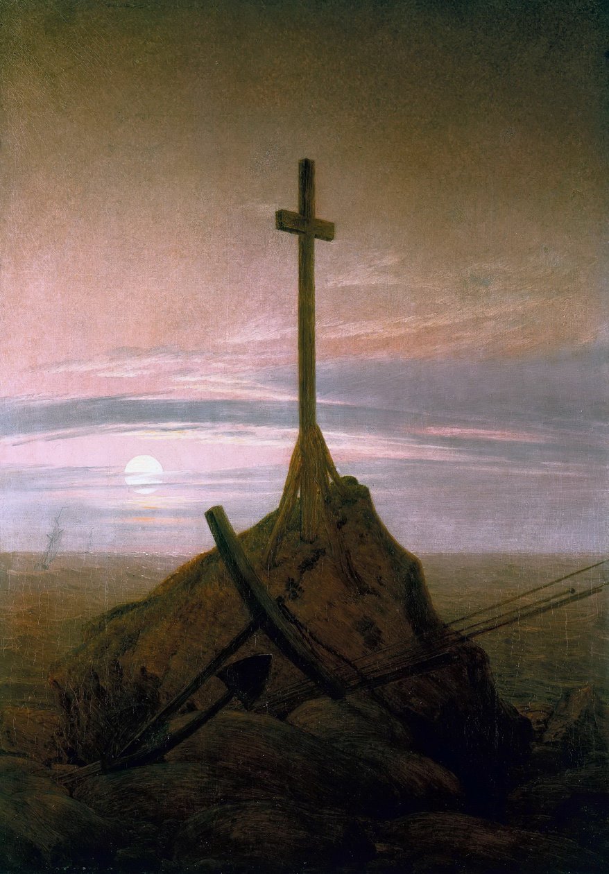 Das Kreuz an der Ostsee von Caspar David Friedrich
