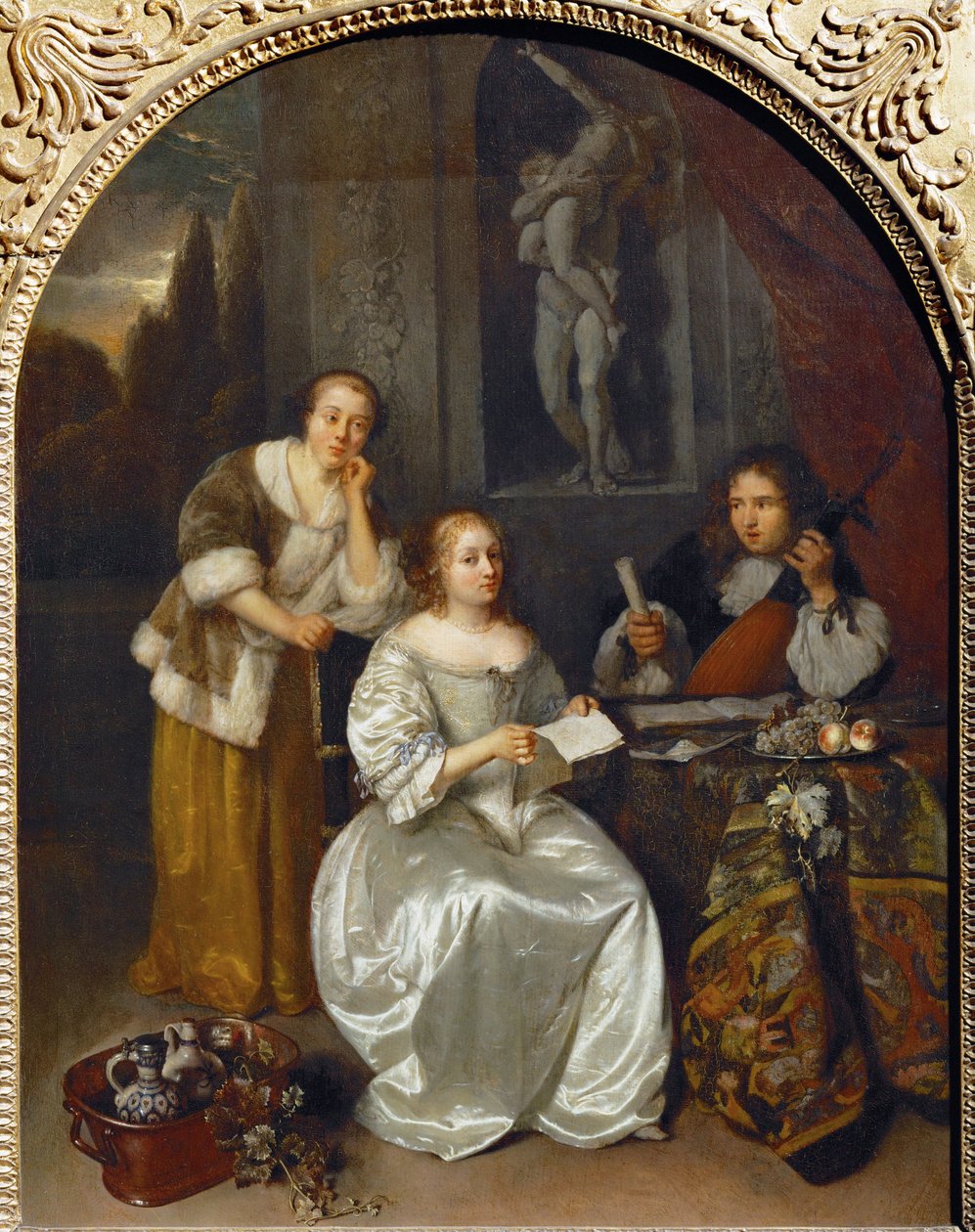 La leçon de chant von Caspar (studio of) Netscher