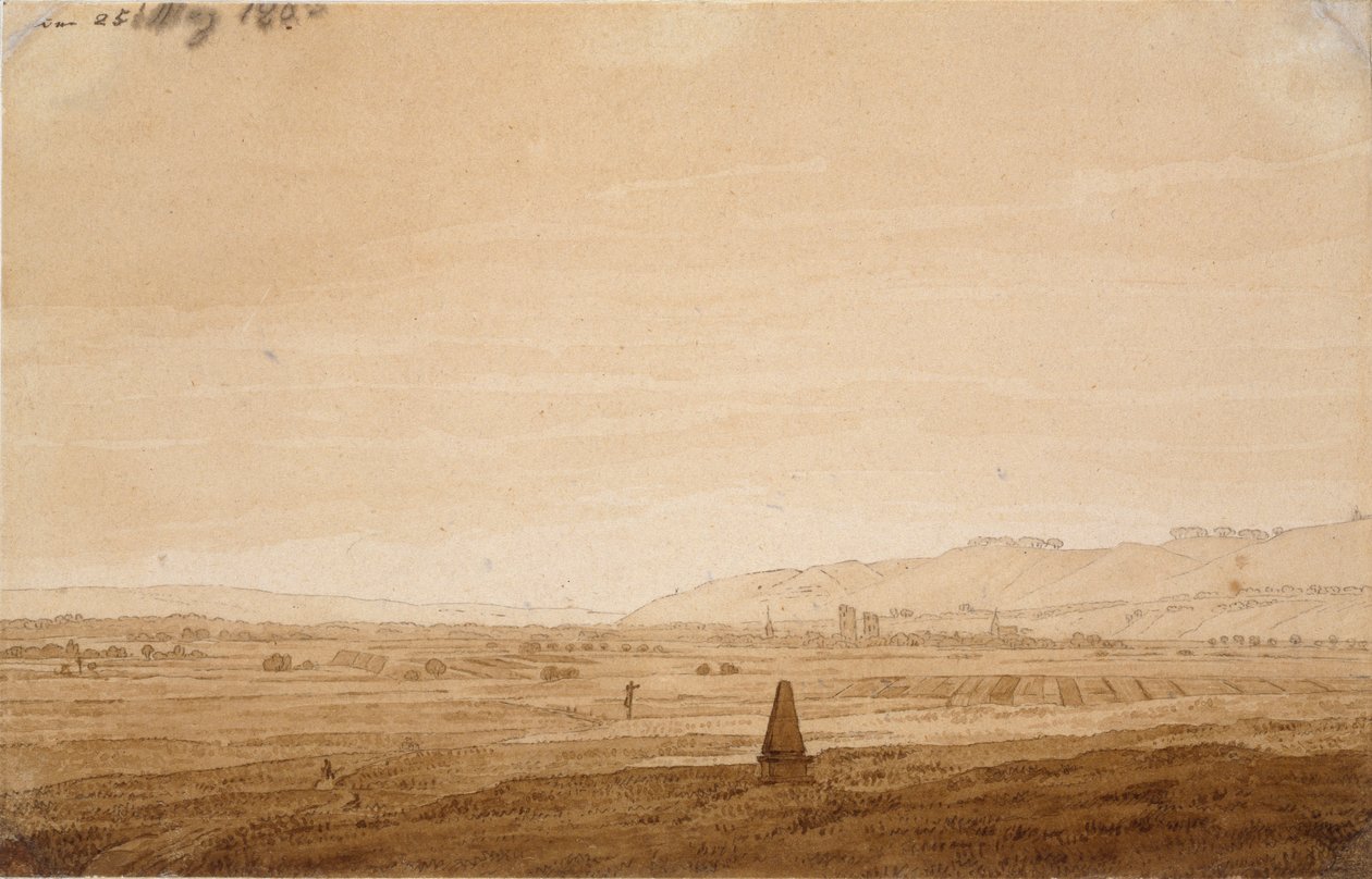 Landschaft mit einem Obelisken, 1803 von Caspar David Friedrich