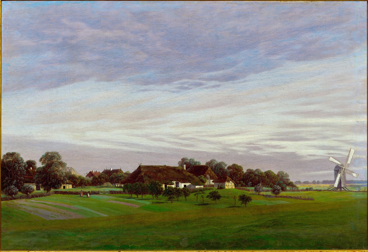 Das flache Land, Umgebung von Greifswald, Deutschland von Caspar David Friedrich