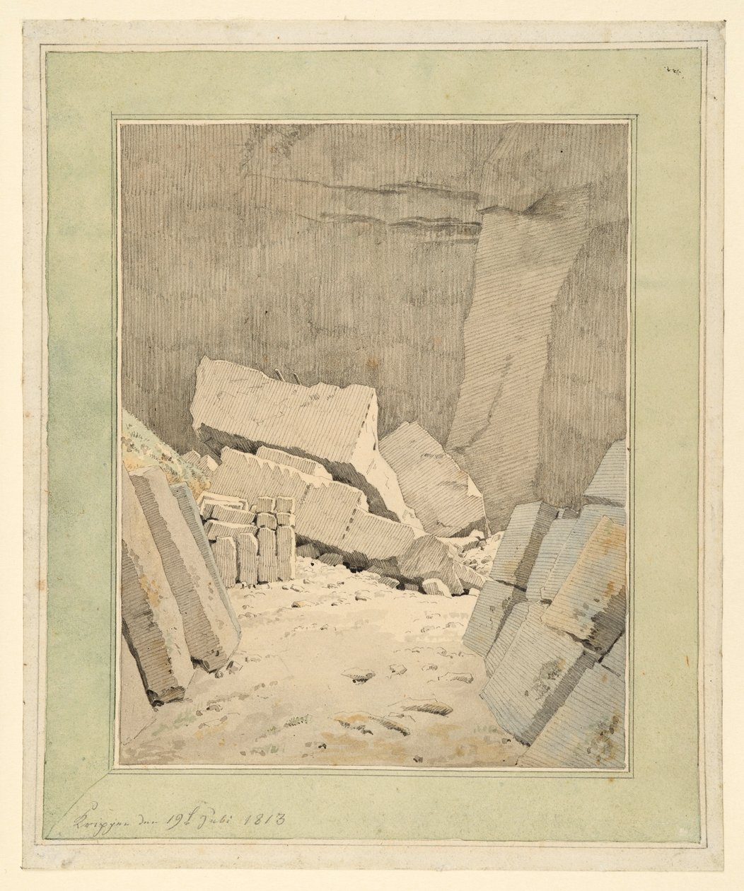 Steinbruch bei Krippen von Caspar David Friedrich