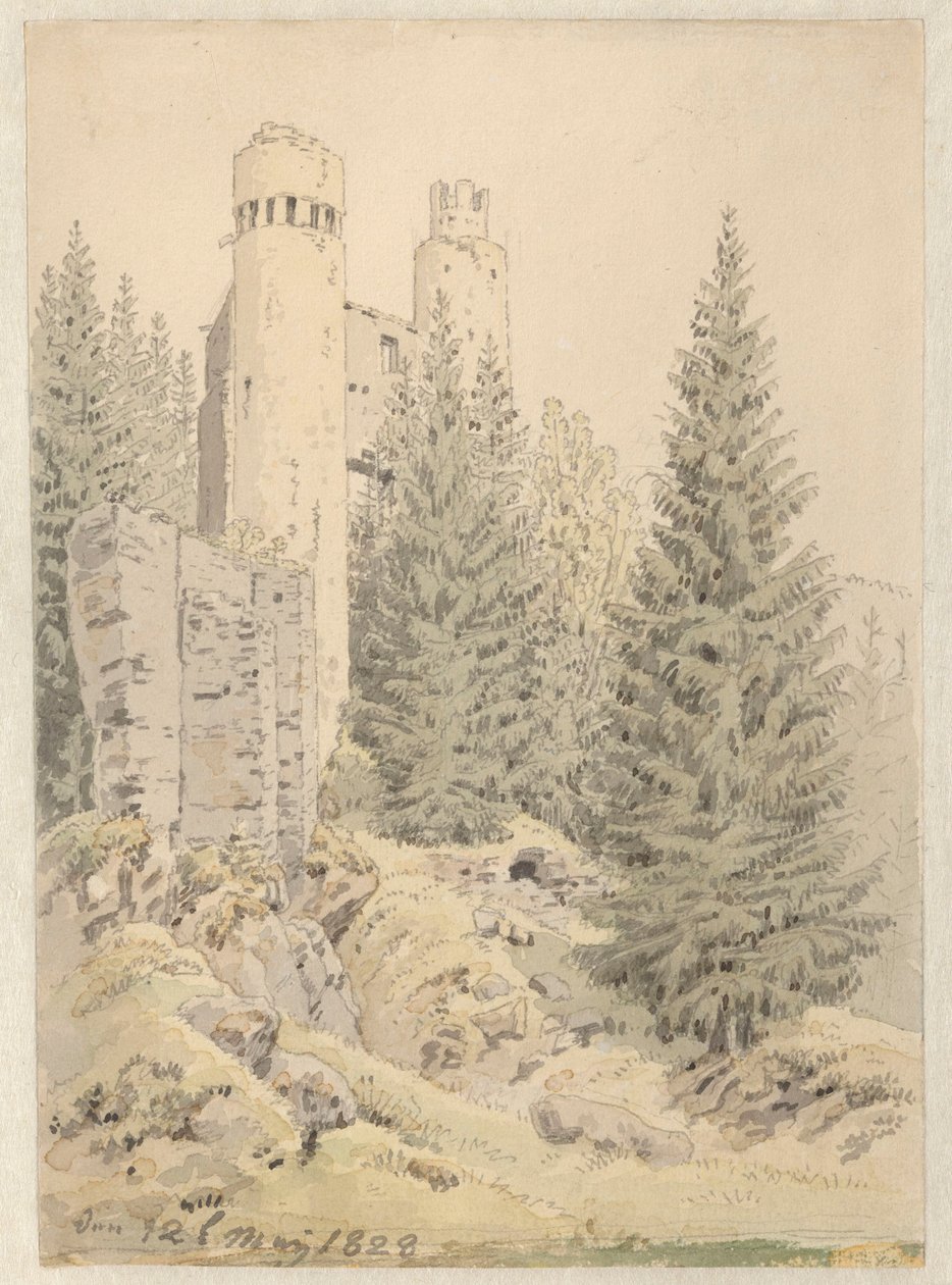 Die Ruine Kostenblatt bei Bilina von Caspar David Friedrich