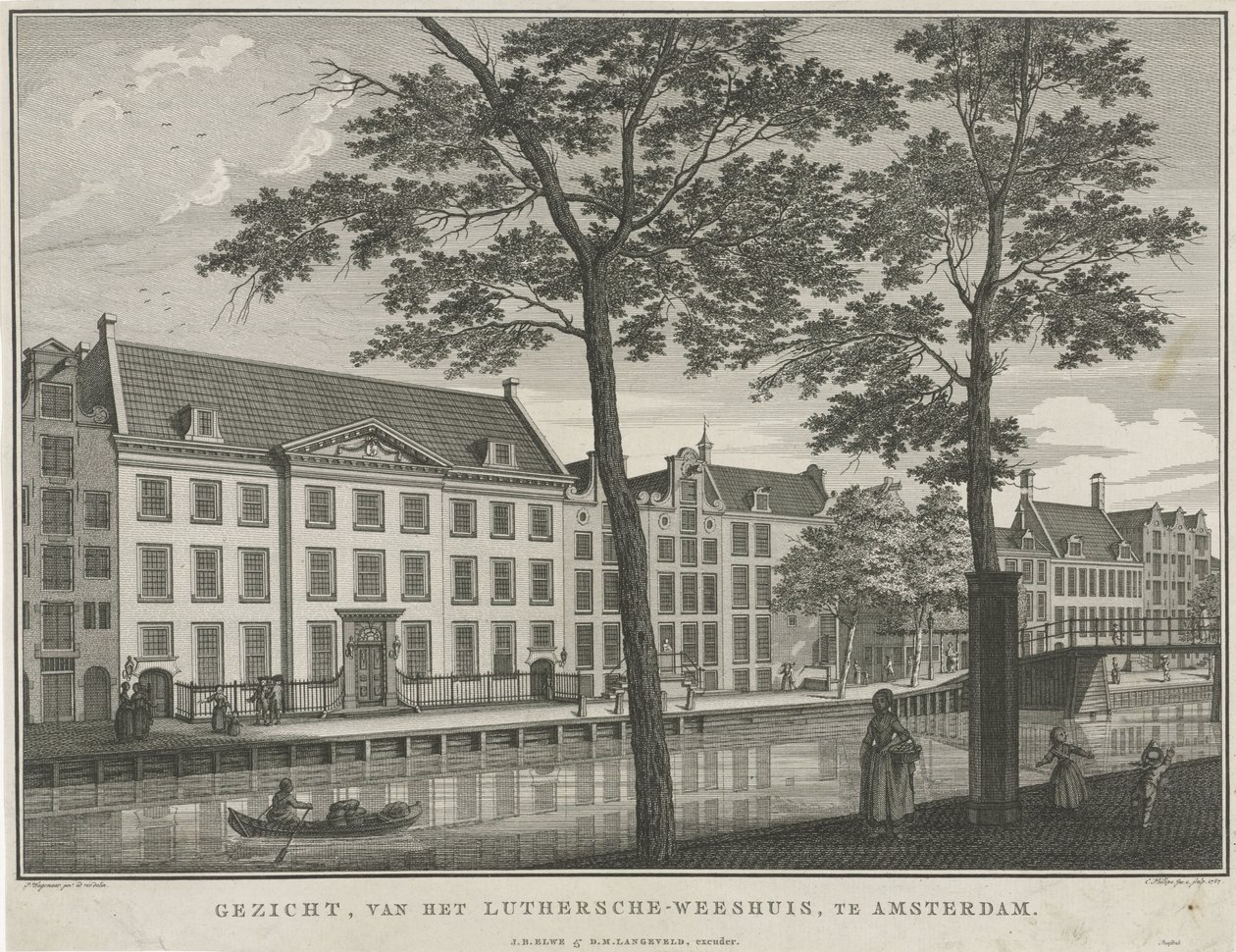 Ansicht des Lutherischen Waisenhauses in Amsterdam von Caspar Jacobsz. Philips