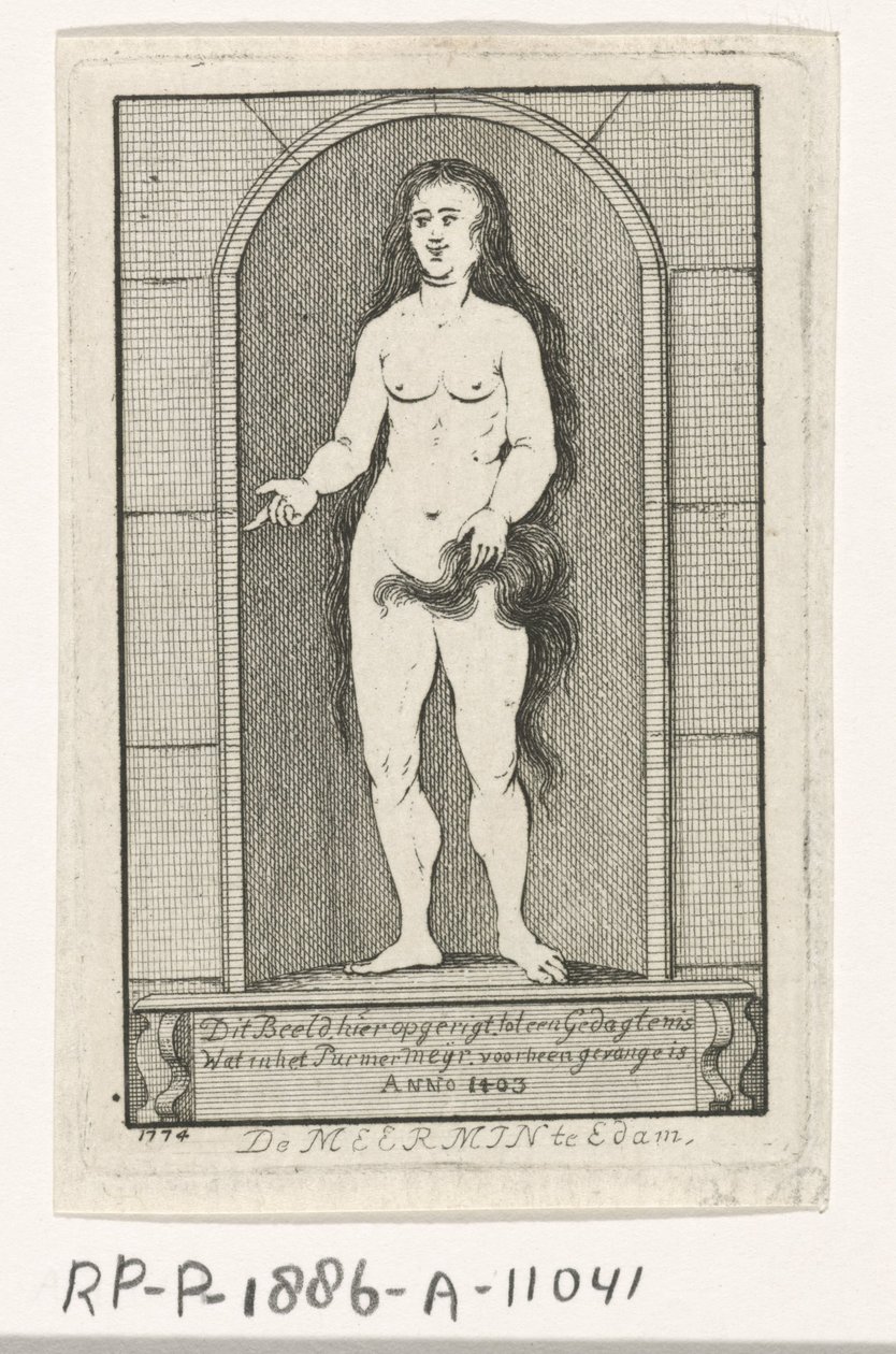 Nische mit der Statue einer Meerjungfrau von Caspar Jacobsz. Philips