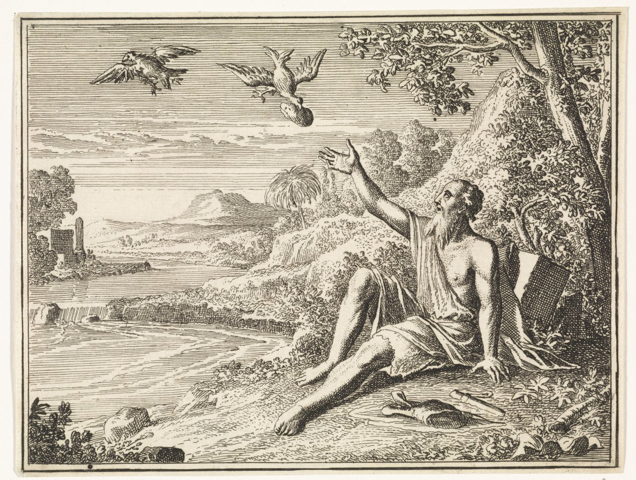 Elia von den Raben gefüttert von Caspar Luyken