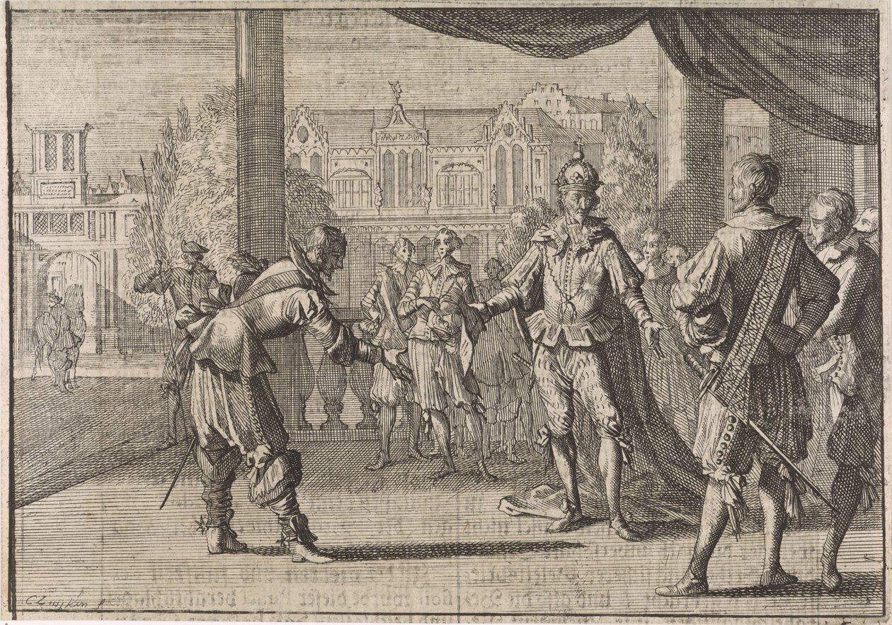 Kaiser Ferdinand III. wird zur Geburt seines Sohnes Leopold beglückwünscht, 1640 von Caspar Luyken