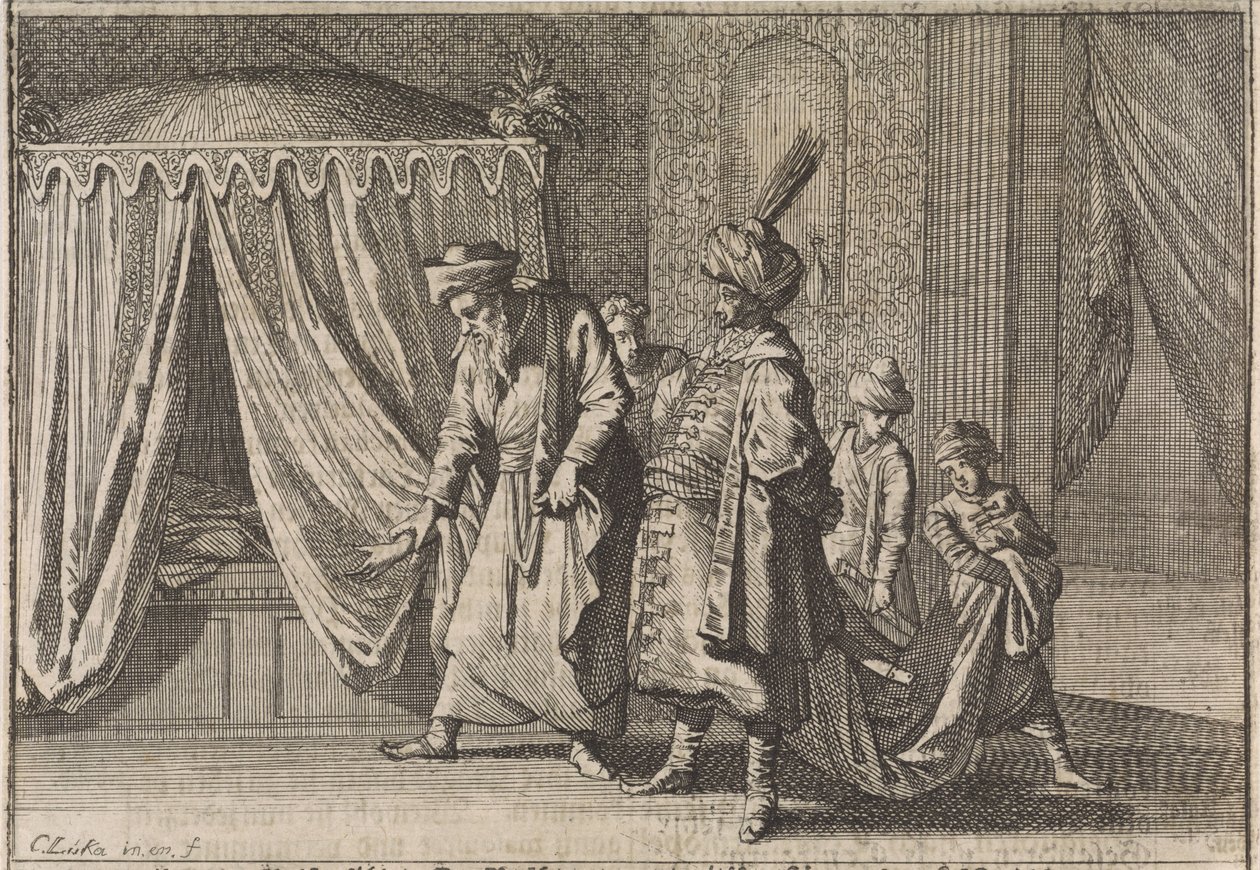 Krankenbett der Frau des Paschas, 1639 von Caspar Luyken