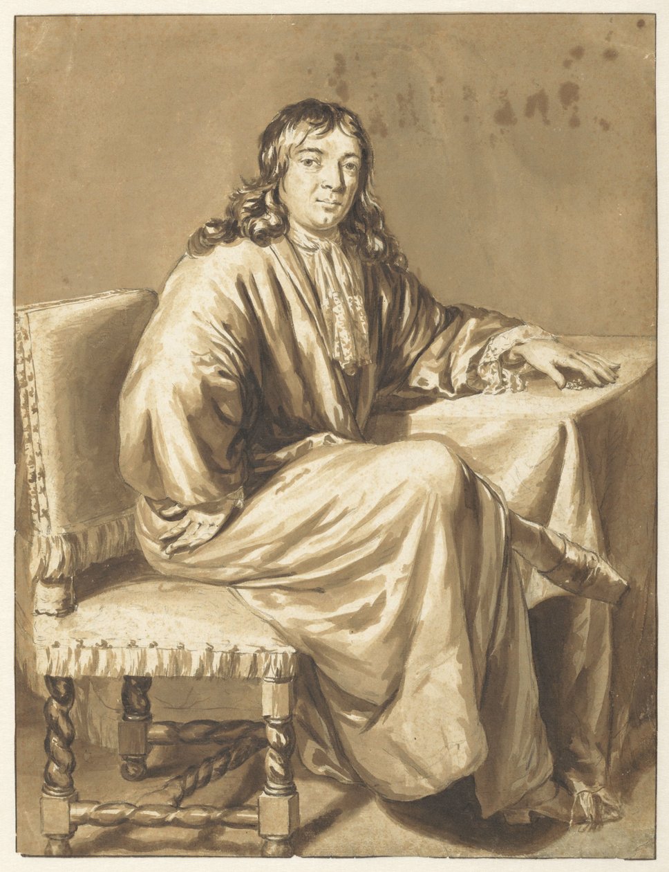 Porträt von Cornelis de Man von Caspar Netscher