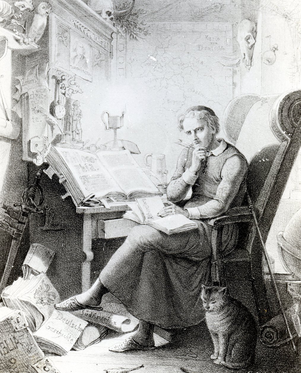 Philosoph in seinem Arbeitszimmer von Casper Johann Nepomuk Scheuren