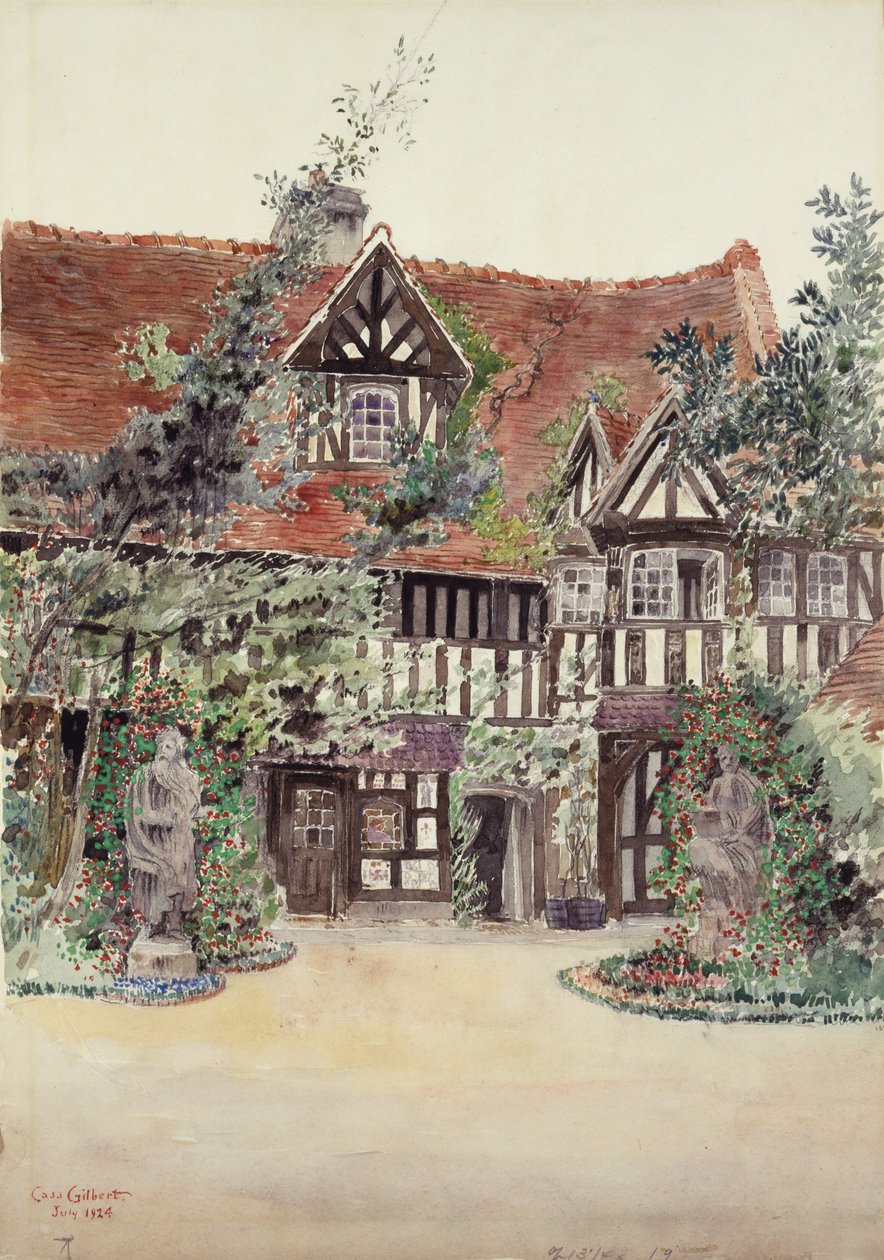 Der kleinere Innenhof, Hotel Guilleaume le Conquerant, Dives, Frankreich von Cass Gilbert