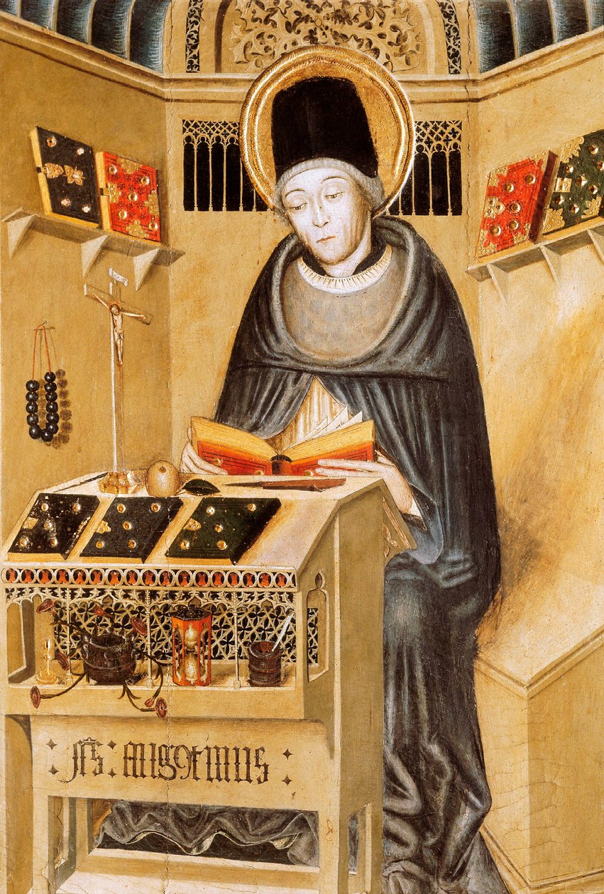 Porträt des heiligen Augustinus von Hippo (Tempera auf Holz) von Catalan School