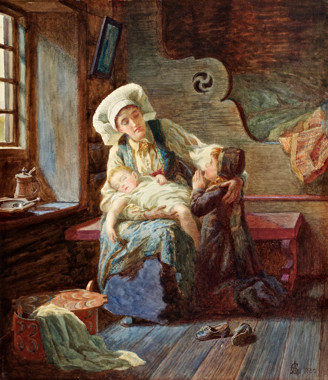 Abend in einem norwegischen Heim, 1882 von Catharine Adelaide Sparkes