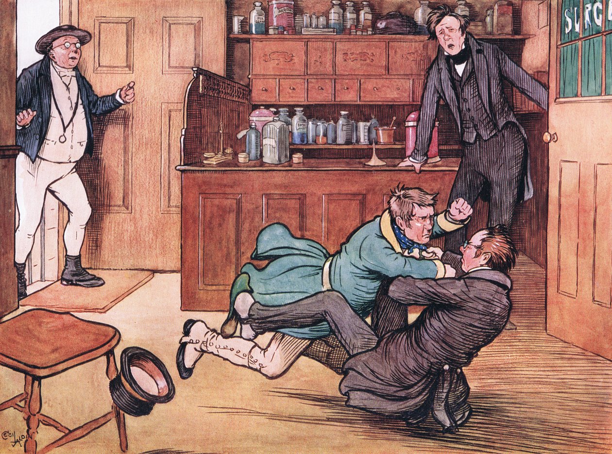 Er schlug Mr. Benjamin Allen zu Boden von Cecil Charles Windsor Aldin