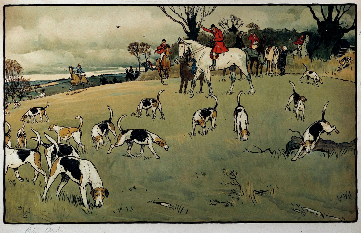 Jagdszene, eine Spur von Cecil Charles Windsor Aldin