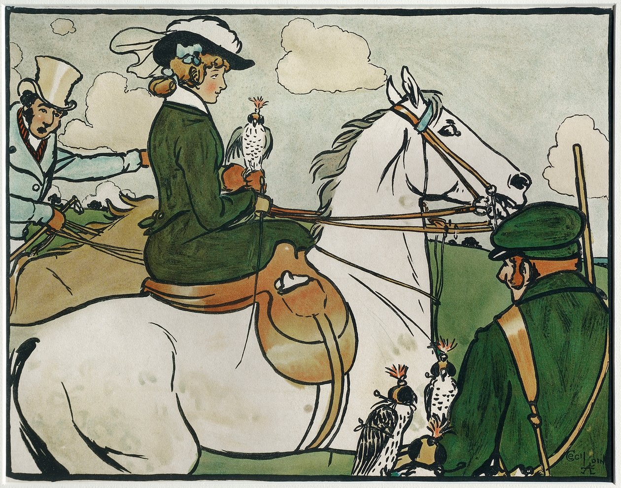 Alte englische Sportarten und Spiele: Falknerei von Cecil Charles Windsor Aldin