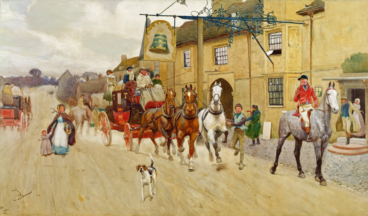 Die Große Nordstraße, Die Glocke in Stilton von Cecil Charles Windsor Aldin