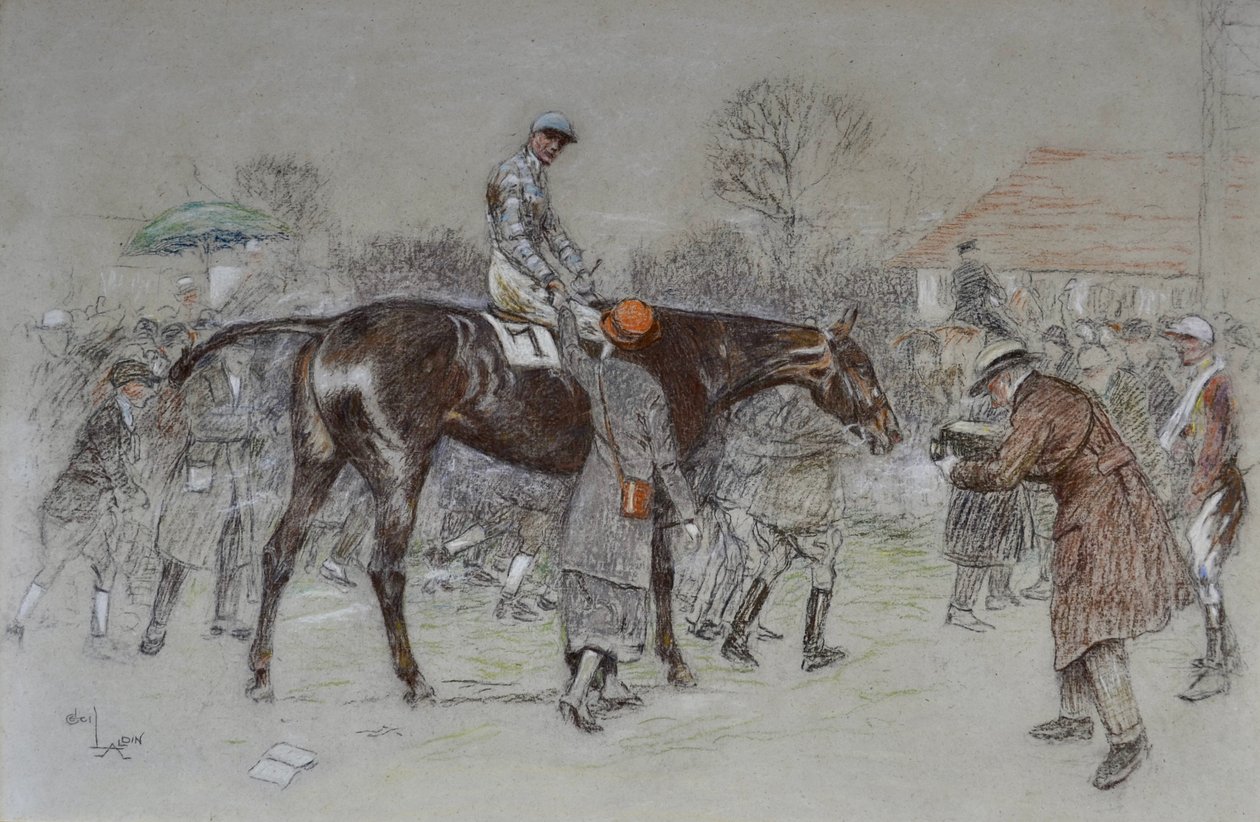 Den Gewinner führen, während die Buchmacher jubelten, ca. 1920-25 von Cecil Charles Windsor Aldin