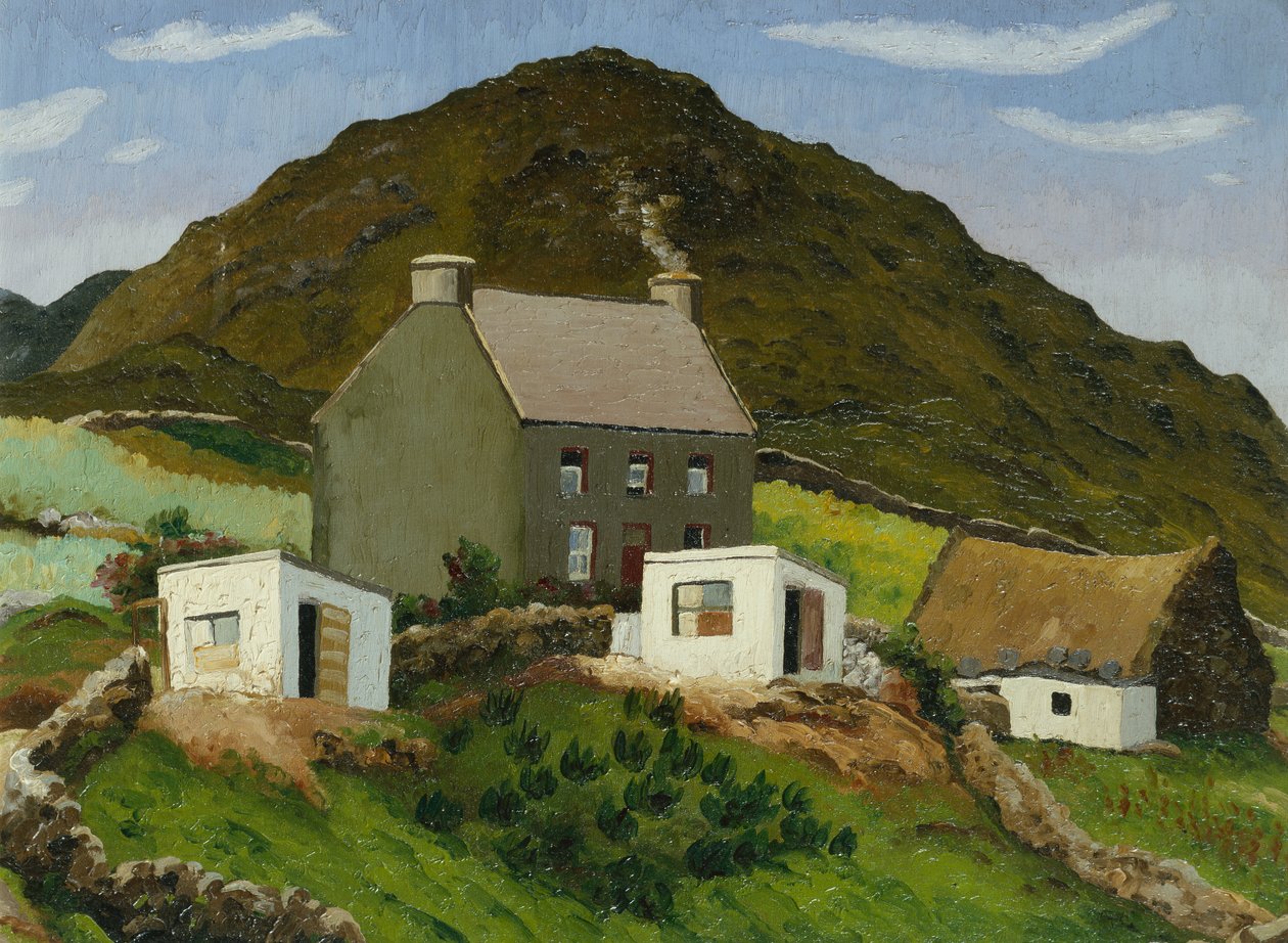 Haus auf einem walisischen Hügel, um 1935 von Cedric Morris