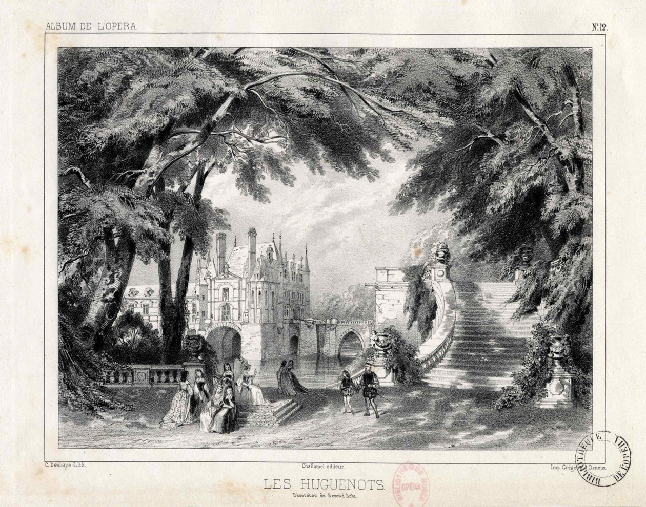 Das Schloss und die Gärten des Château de Chenonceaux von Celestin Deshayes