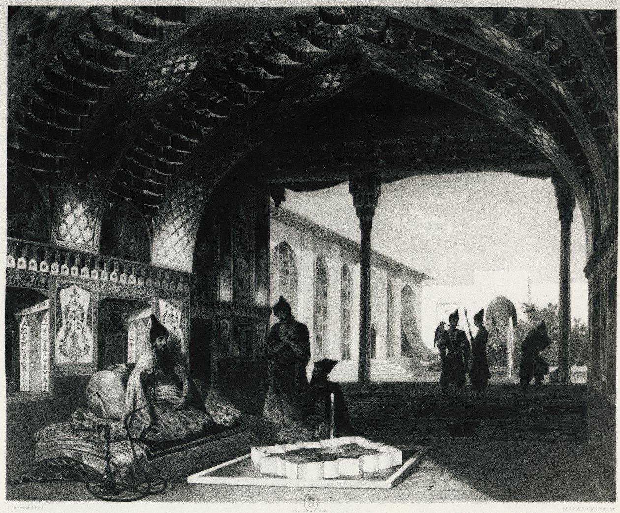 Der Spiegelsaal im Palast des Sardar von Jerewan, von Celestin Francois Nanteuil (1813-1873), Armenien von Celestin Francois Nanteuil