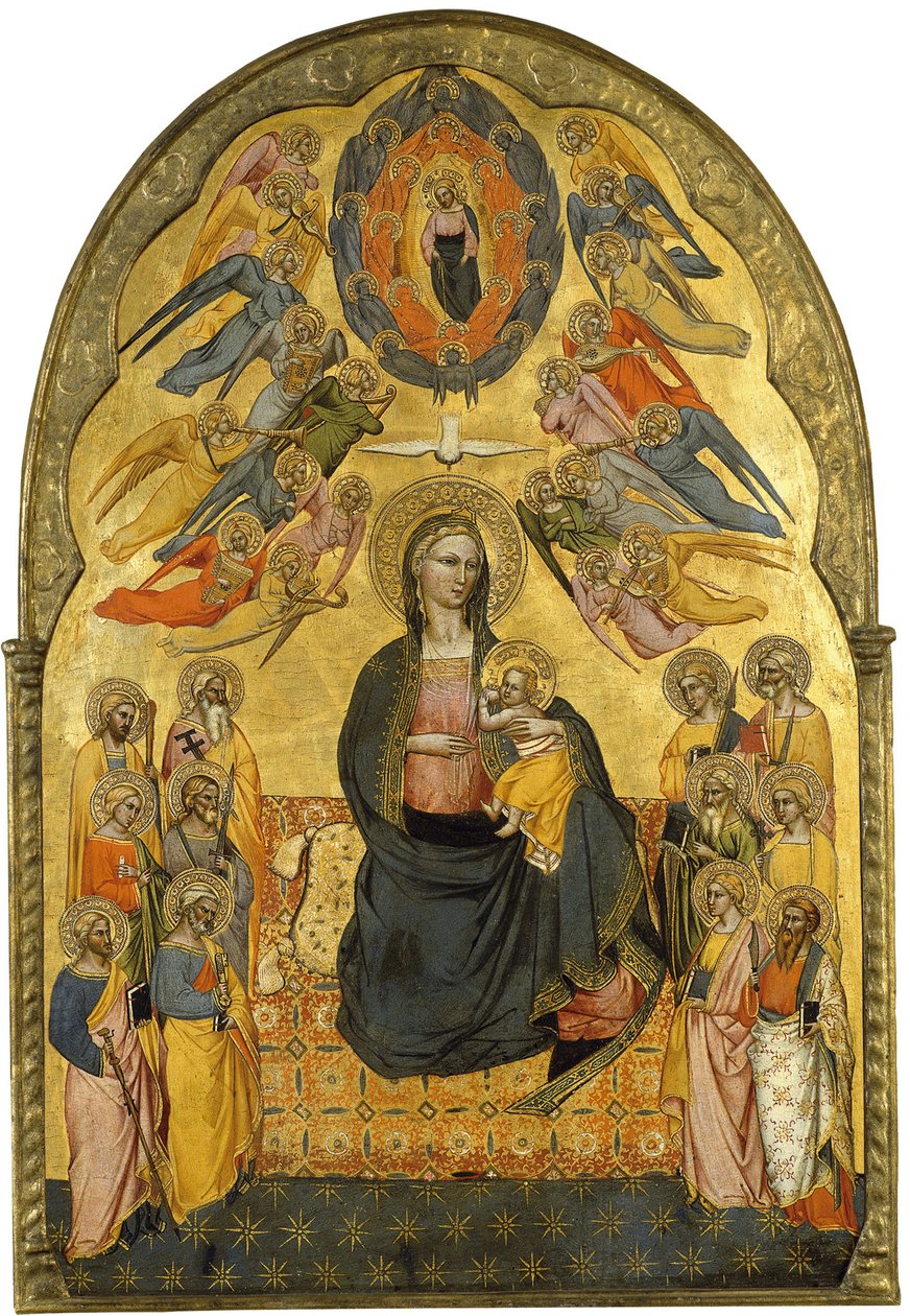 Die Jungfrau der Demut mit dem Heiligen Vater, dem Heiligen Geist und den zwölf Aposteln von Cenni di Francesco di ser Cenni
