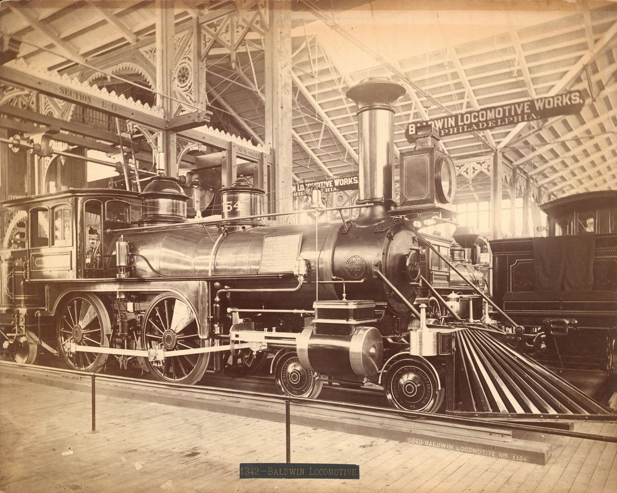 Baldwin-Lokomotive, "Nr. 1154", Centennial Exhibition, Philadelphia von Centennial Photographic Co.
