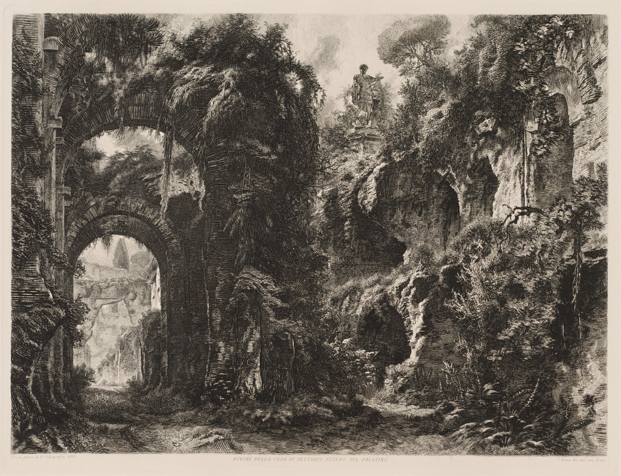 Ruinen des Hauses von Septimius Severus auf dem Palatin von Cesare Biseo