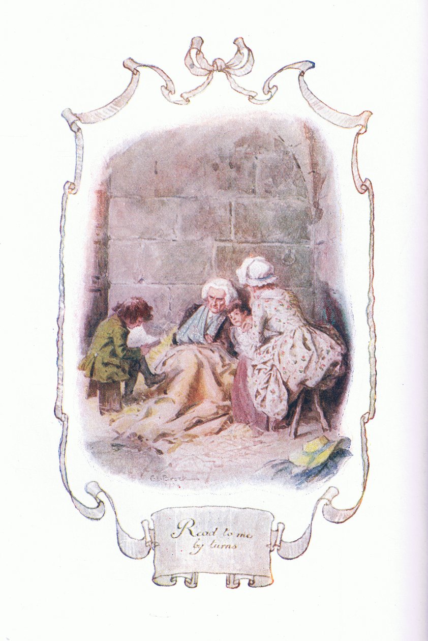 Lies mich abwechselnd, aus The Vicar of Wakefield veröffentlicht von J M Dent & Son Ltd, 1920er Jahre von Charles Edmund Brock