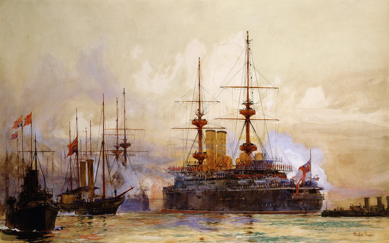 Der Trauerzug von Königin Victoria von Charles Edward Dixon