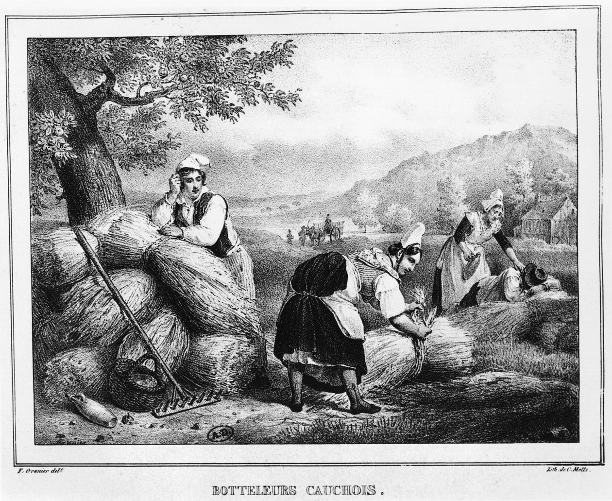 Die Garbenbinder, Pays de Caux, Normandie von Charles Etienne Pierre Motte