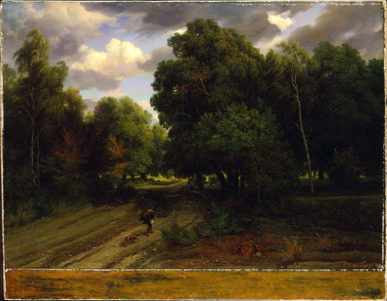 Die Kreuzung des Adlernestes, Wald von Fontainebleau, 1843-44 von Charles Francois Daubigny