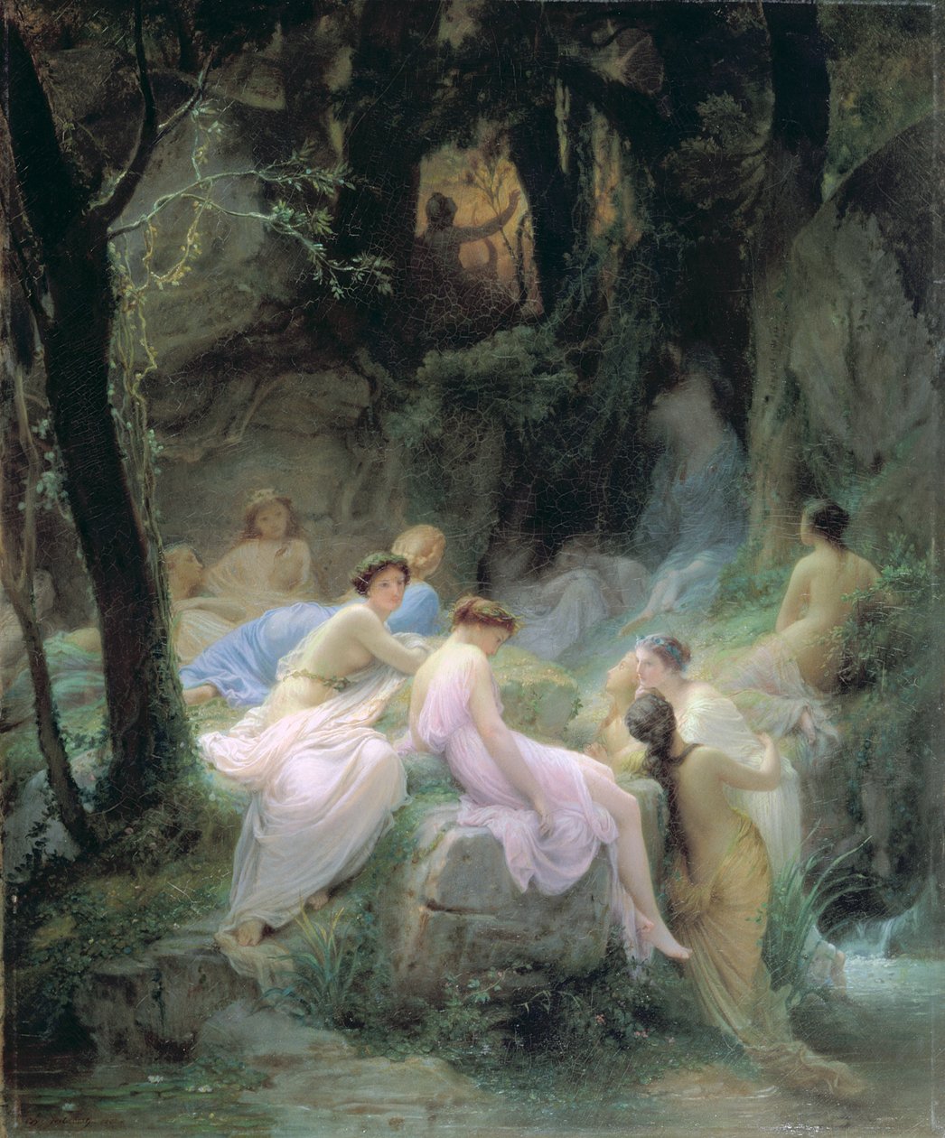Nymphen lauschen den Liedern des Orpheus von Charles François Jalabert