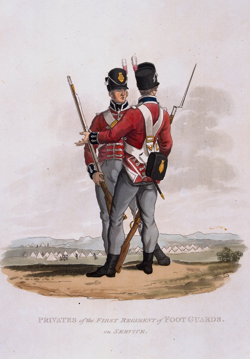 Soldaten des Ersten Regiments der Fußgarde im Dienst, aus 