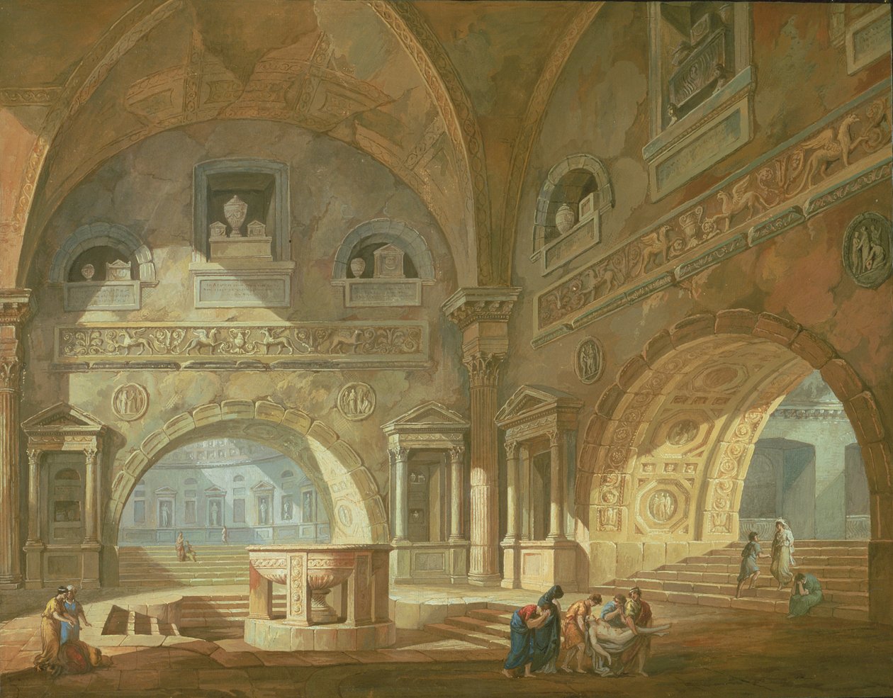 Innenansicht eines Mausoleums, 1772 von Charles Louis Clerisseau