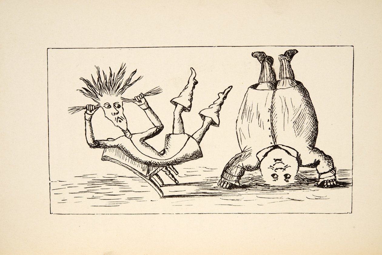 Vater William und der junge Mann, Illustration aus Alice unter der Erde, veröffentlicht 1886 von Charles Lutwidge Dodgson