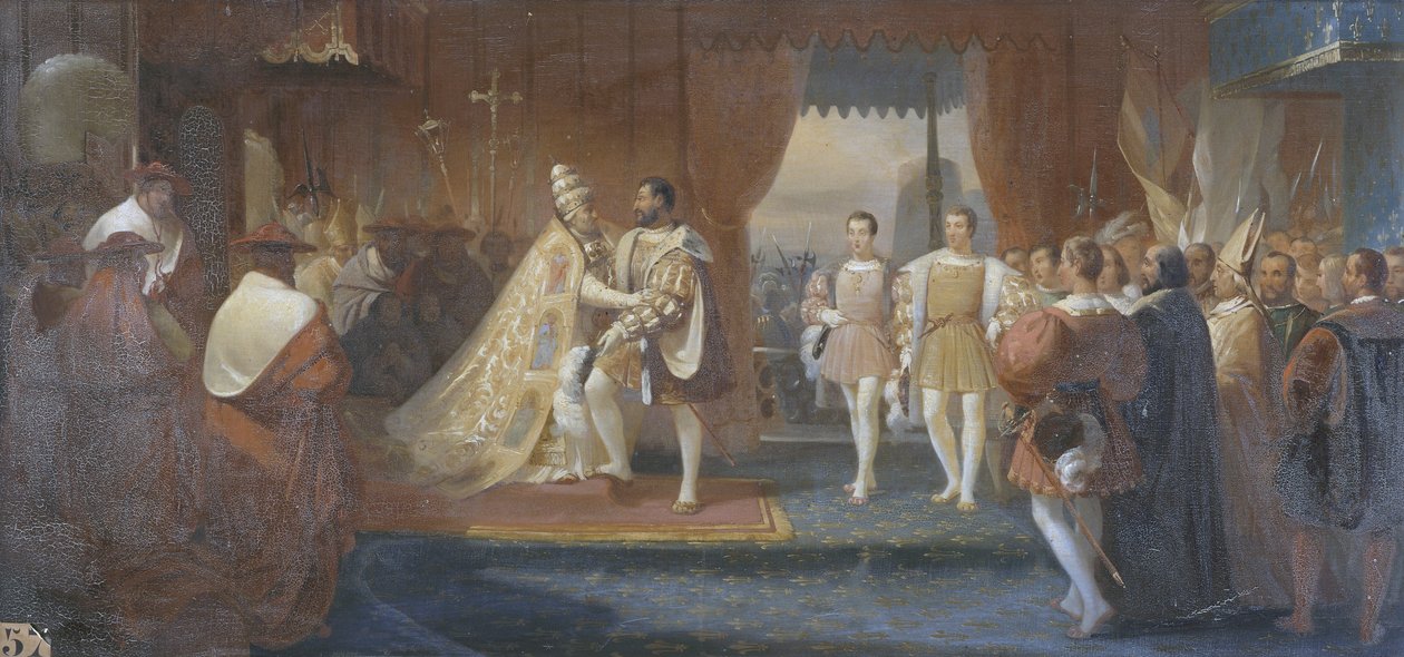 Treffen von Franz I. und Papst Clemens VII. in Marseille, 13. Oktober 1533 von Charles Philippe Lariviere